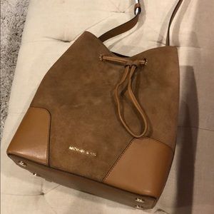 Michael Kors suede and leather bucket bag NWT
